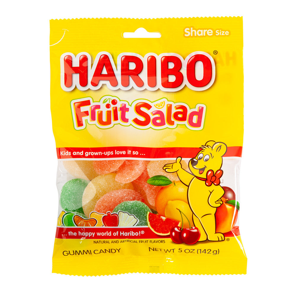 Haribo Fruit Salad Gummi Candy 5 Oz Peg Bag