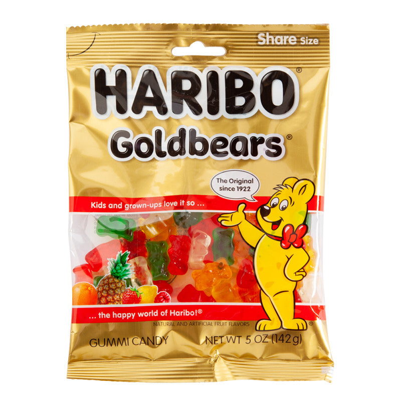 Wholesale Haribo Gold Bears Gummi Candy 5 Oz Peg Bag Bulk