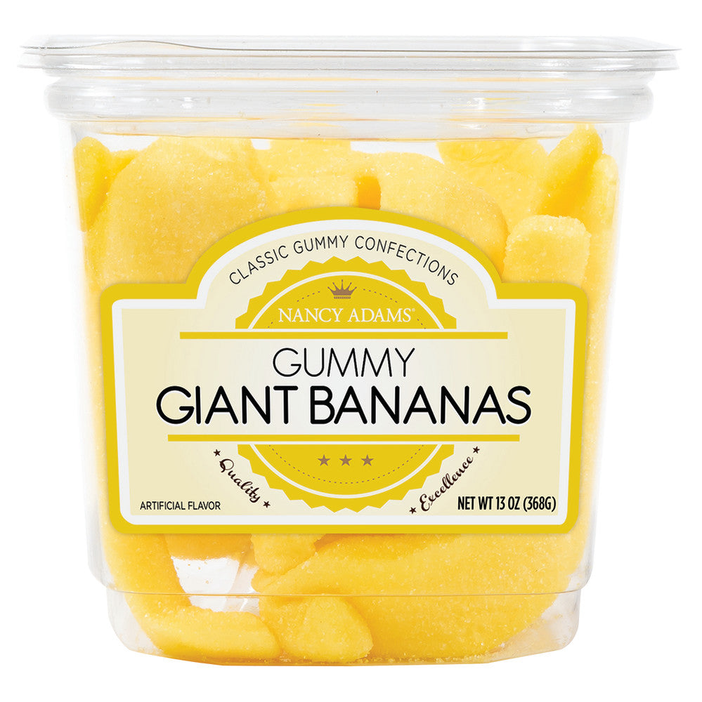Nancy Adams Gummy Giant Bananas 13 Oz Tub