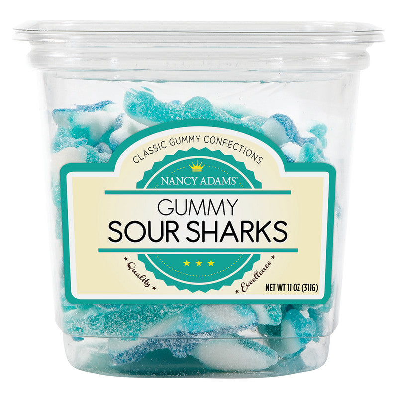 Wholesale Nancy Adams Gummy Sour Sharks 11 Oz Tub Bulk