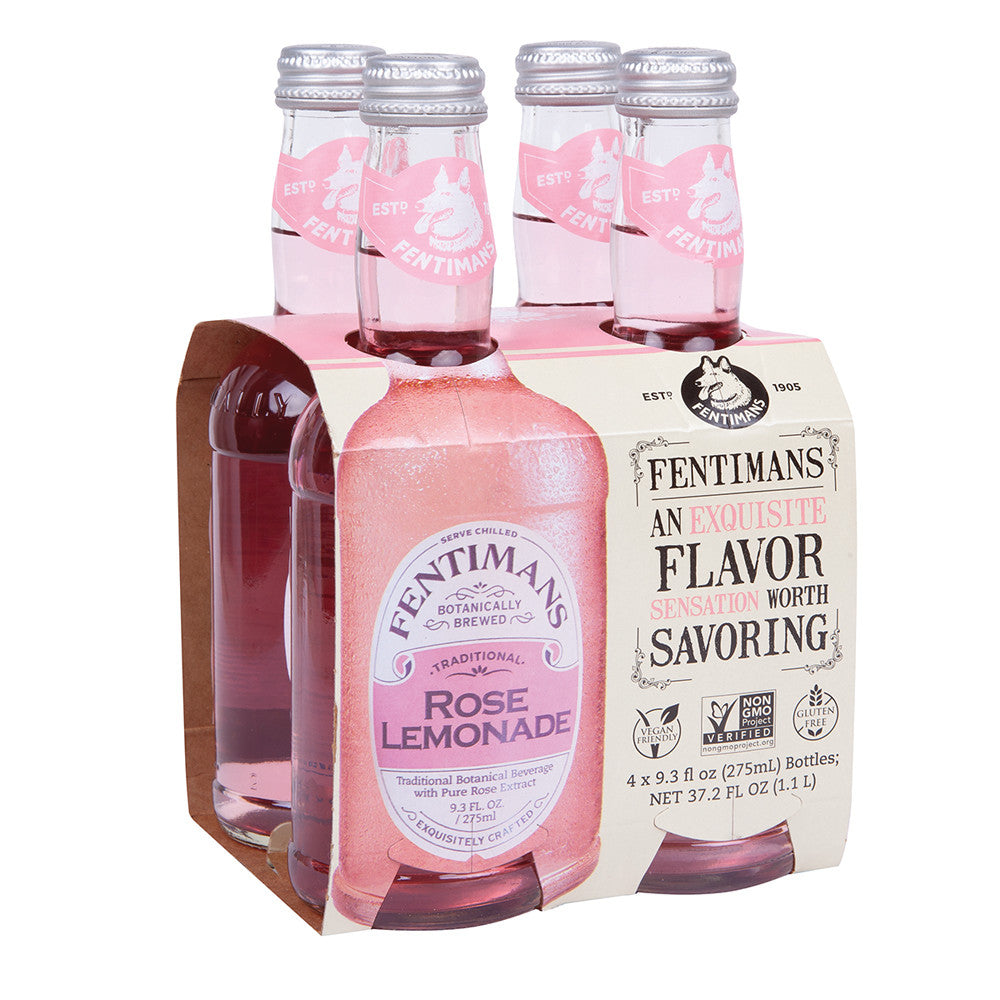 Fentimans Rose Lemonade 4 Pack 9.3 Oz Bottle