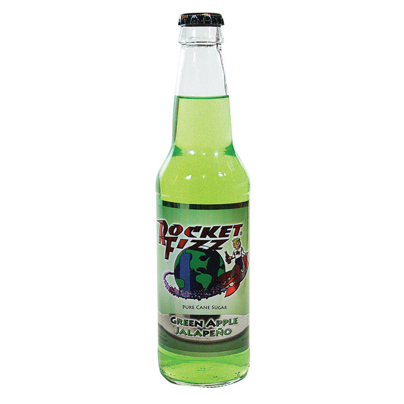 Wholesale Rocket Fizz Green Apple Jalapeno Soda 12 Oz Bottle Bulk