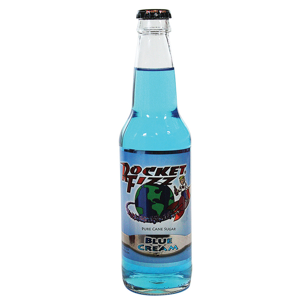 Rocket Fizz Blue Cream Soda 12 Oz Bottle