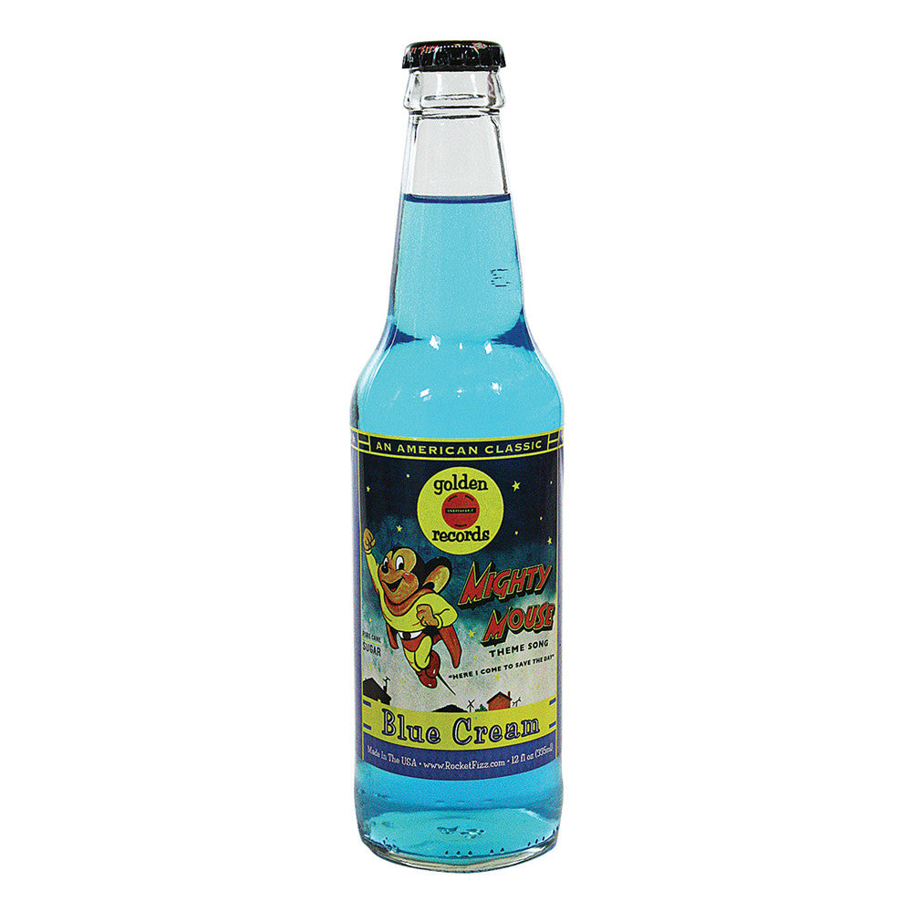 Mighty Mouse Blue Cream Soda 12 Oz Bottle