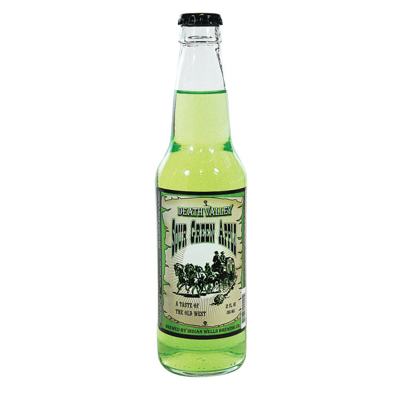 Wholesale Death Valley Green Apple Soda 12 Oz Bottle- Bulk