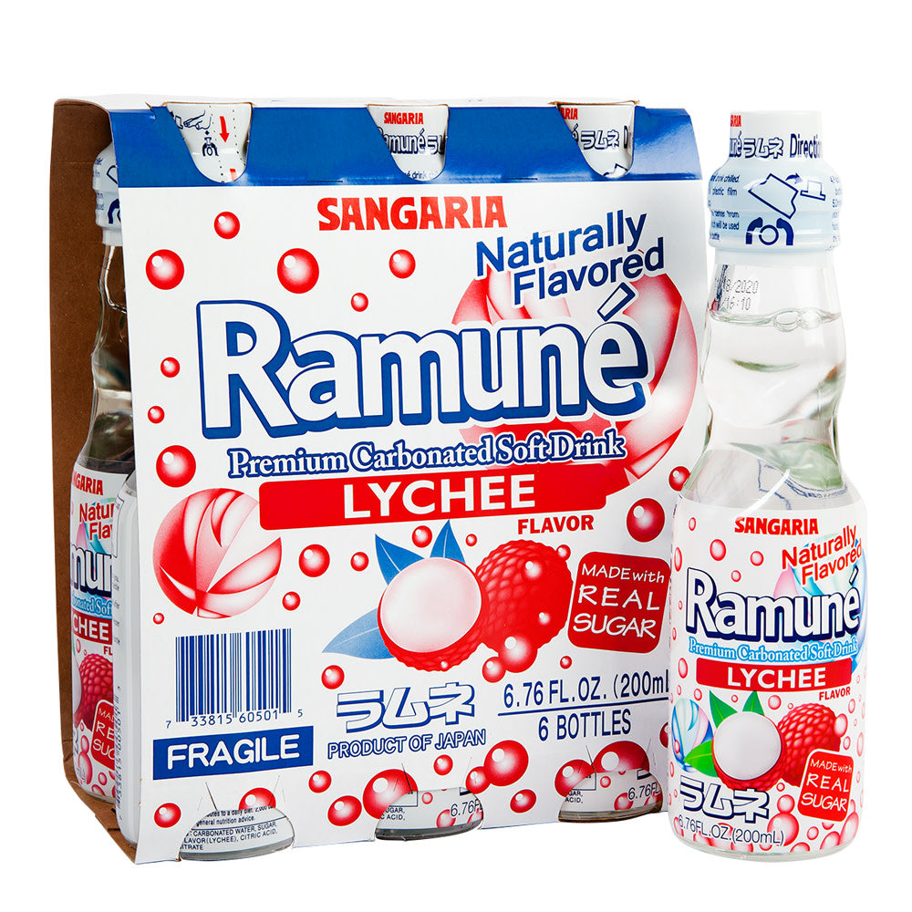 Ramune Lychee Soda 6.76 Oz Bottle