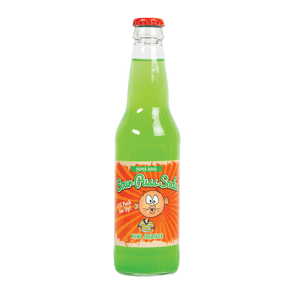 Averys Sour Puss Kiwi Orange Soda 12 Oz Bottle
