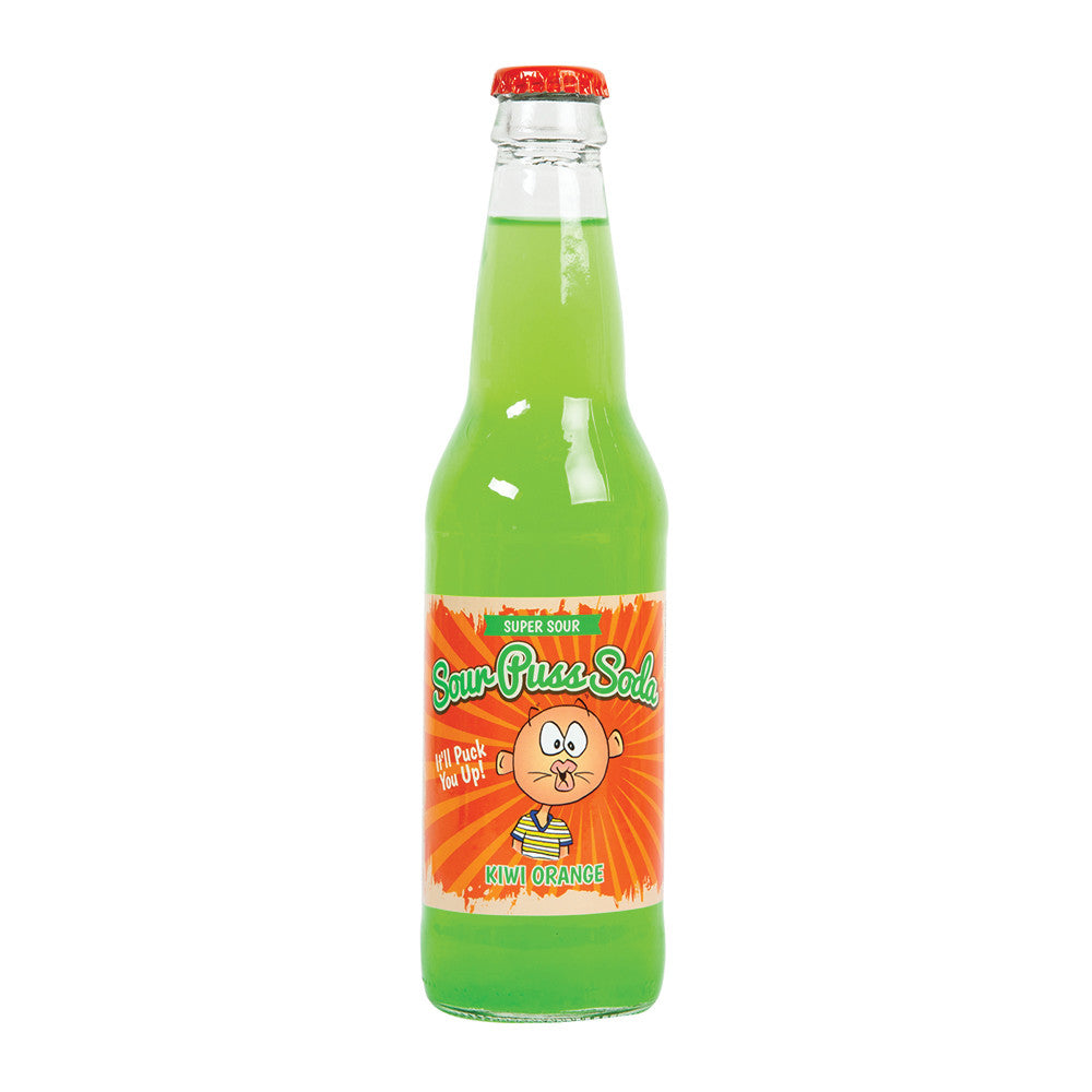 Wholesale Averys Sour Puss Kiwi Orange Soda 12 Oz Bottle- Bulk