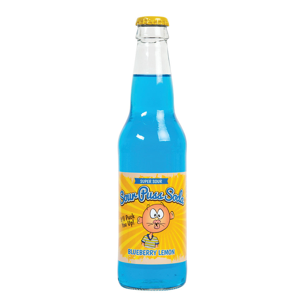 Averys Sour Puss Blueberry Lemon Soda 12 Oz Bottle