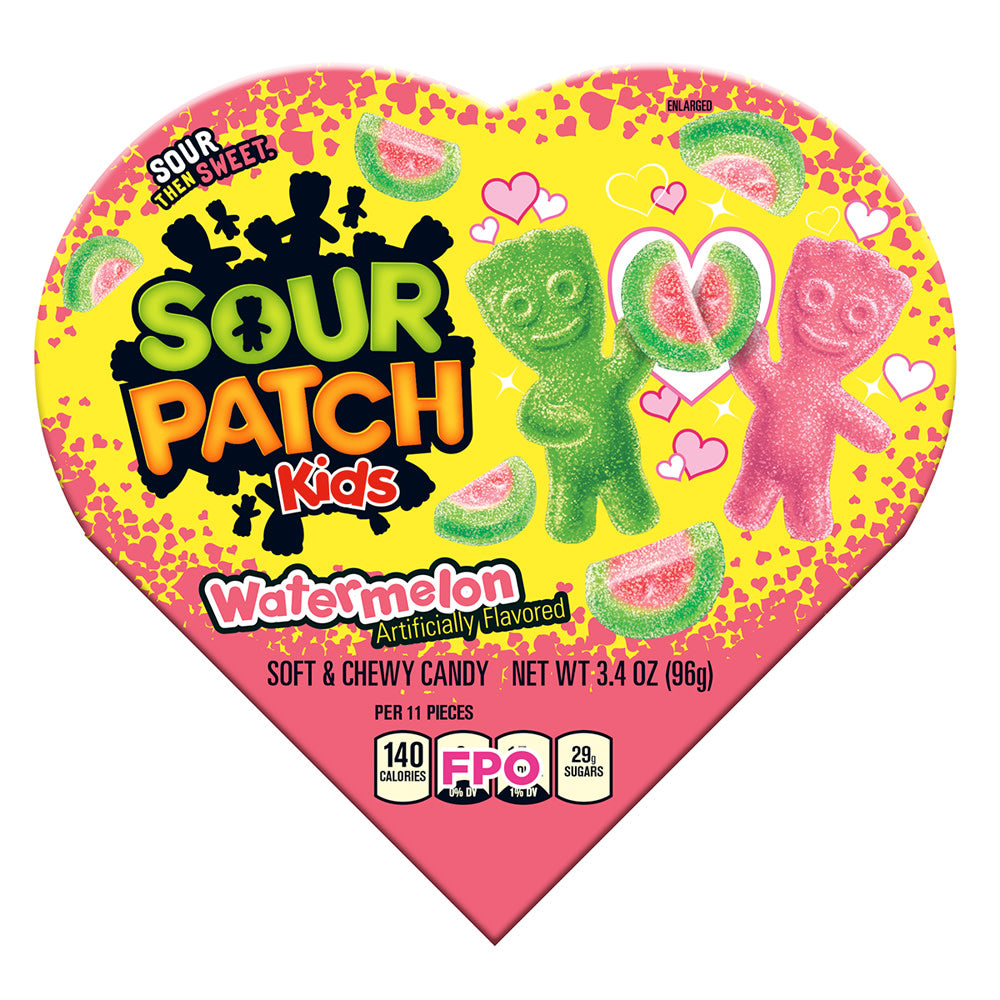 Wholesale Sour Patch Kids Watermelon 3.4 Oz Heart Box- Bulk