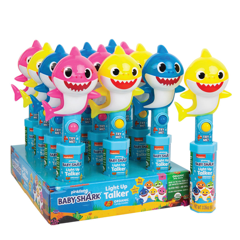 Wholesale Baby Shark Light Up Talker With Candy 0.35 Oz Bulk
