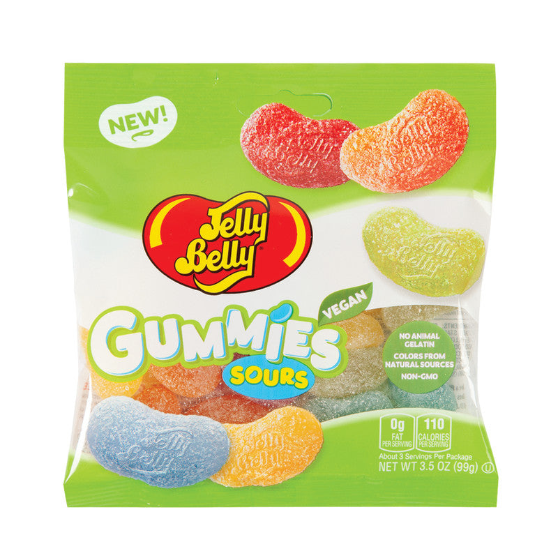 Wholesale Jelly Belly Gummies Sours 3.5 Oz Peg Bag- Bulk