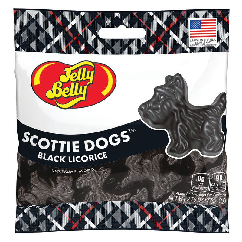 Wholesale Jelly Belly Black Licorice Scottie Dogs 2.75 Oz Peg Bag- Bulk