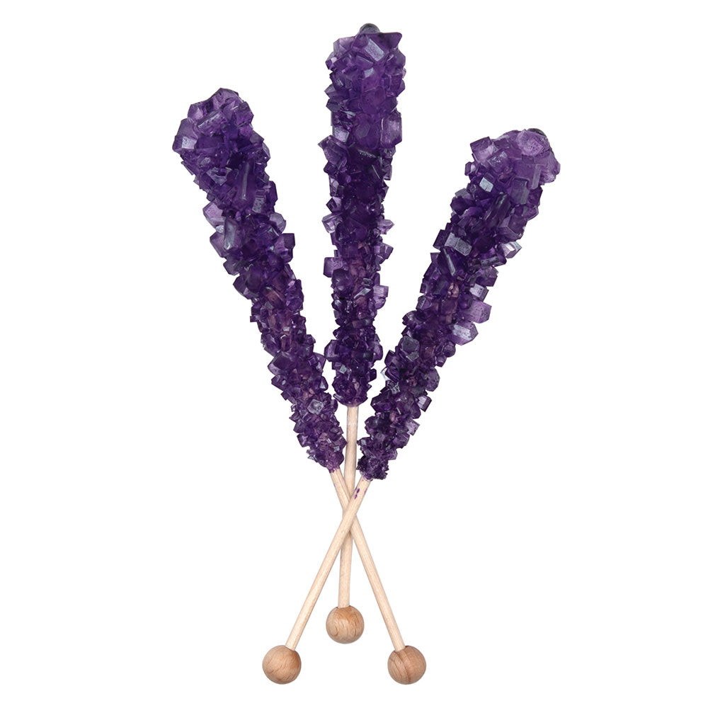 Müttenberg Candy Rock Candy Sticks Purple Grape Flavor Unwrapped 0.6 Oz
