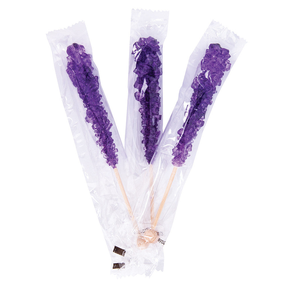 Wholesale Rock Candy - Wrapped - Stick - Purple - Grape - .6Oz Bulk