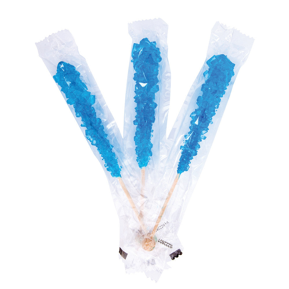 Wholesale Rock Candy - Wrapped - Stick - Crb Blu - Blueberry - .6Oz Bulk
