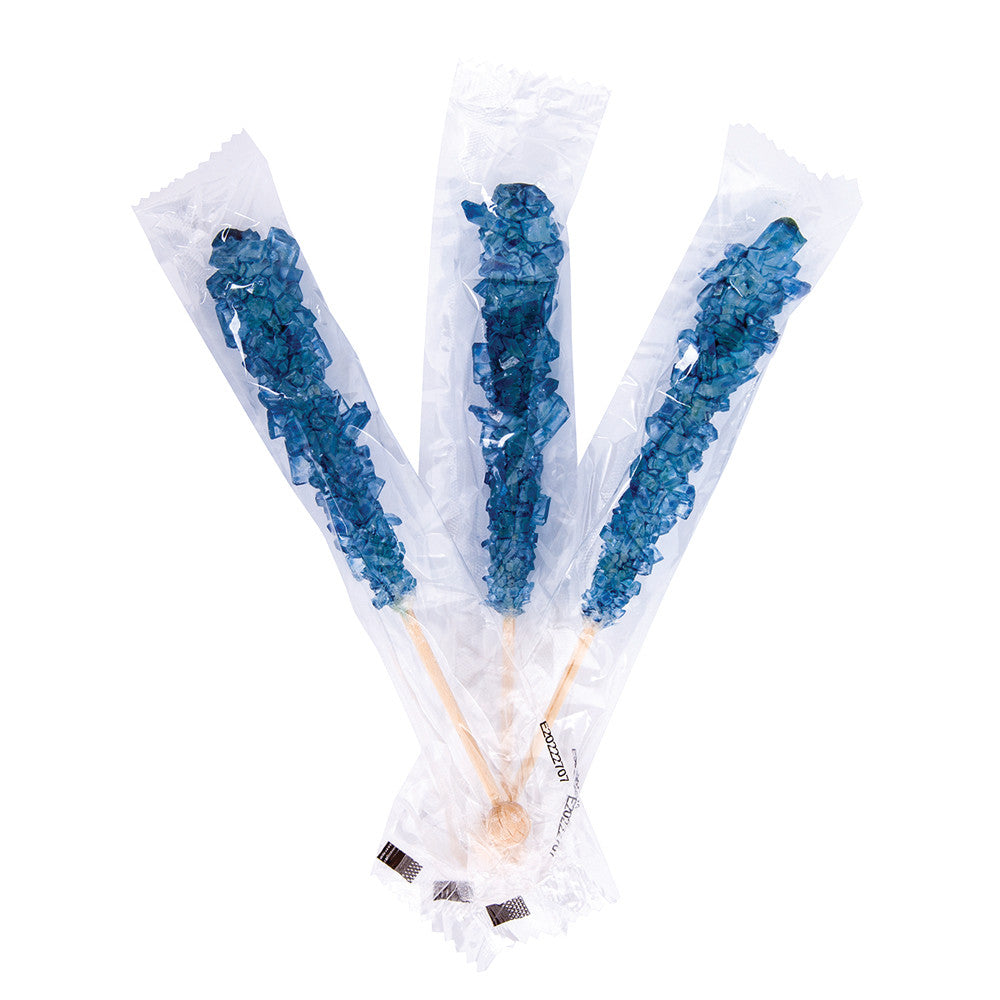 Wholesale Müttenberg Candy Royal Blue Wrapped Rock Candy Sticks 0.6 Oz Bulk
