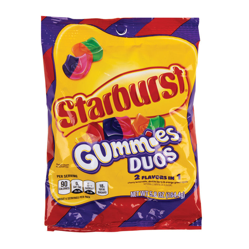 Wholesale Starburst Gummies Duos 5.8 Oz Peg Bag Bulk