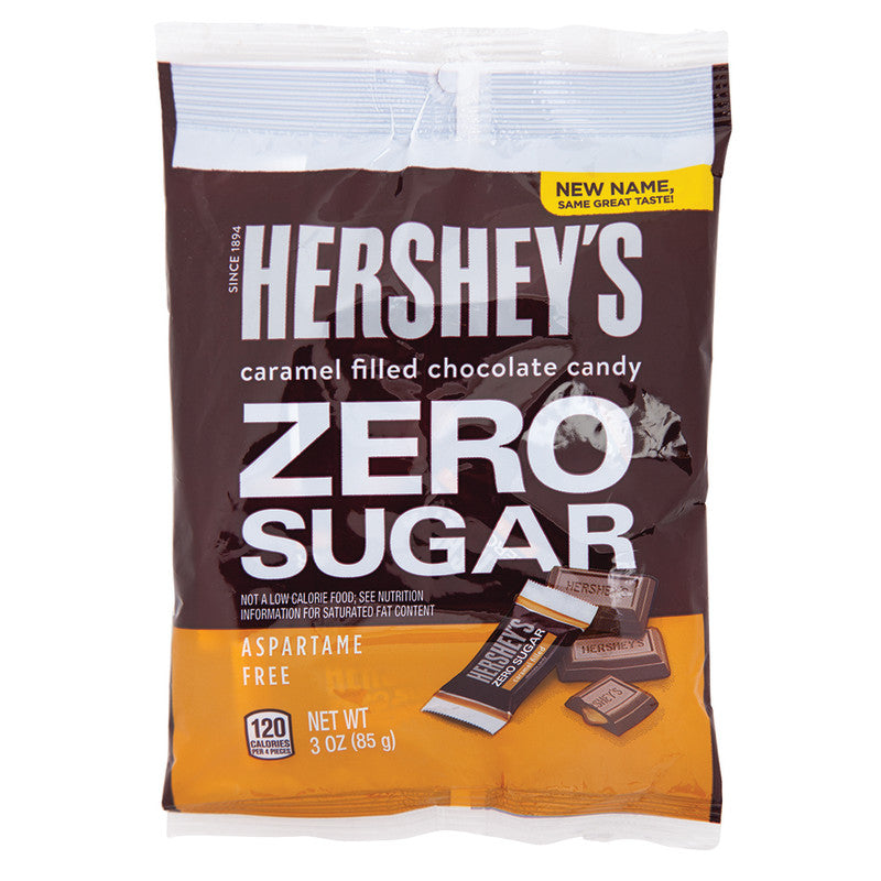 Wholesale Hershey's Zero Sugar Chocolate With Caramel 3 Oz Peg Bag- Bulk