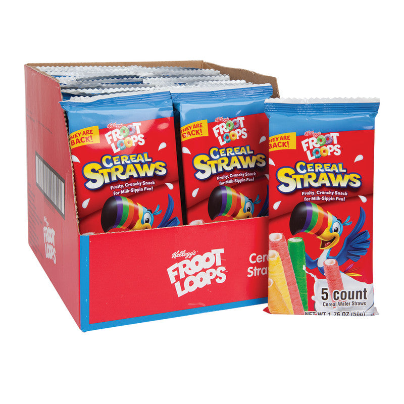 Wholesale Kellogg's Froot Loops Cereal Straws 5 Piece 1.76 Oz Bag Bulk