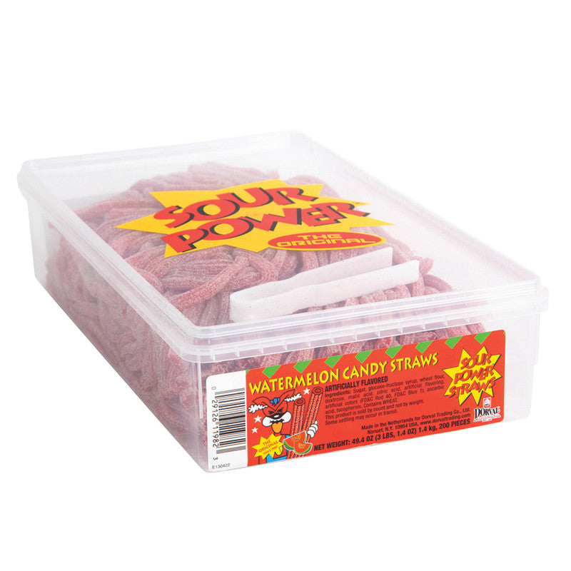 Wholesale Sour Power Watermelon Straws- Bulk