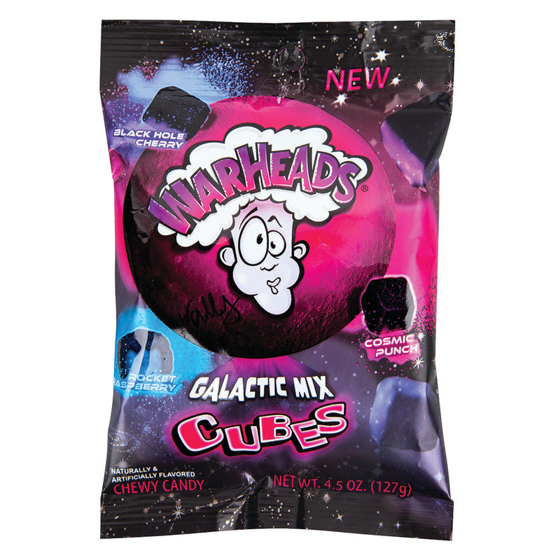 Wholesale Warheads Galactic Cubes 4.5 Oz Peg Bag- Bulk