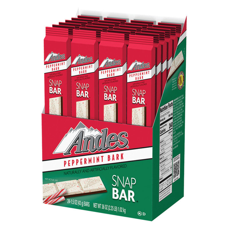 Wholesale Andes Peppermint Bark Snap Bar 1.5 Oz - 48ct Case Bulk