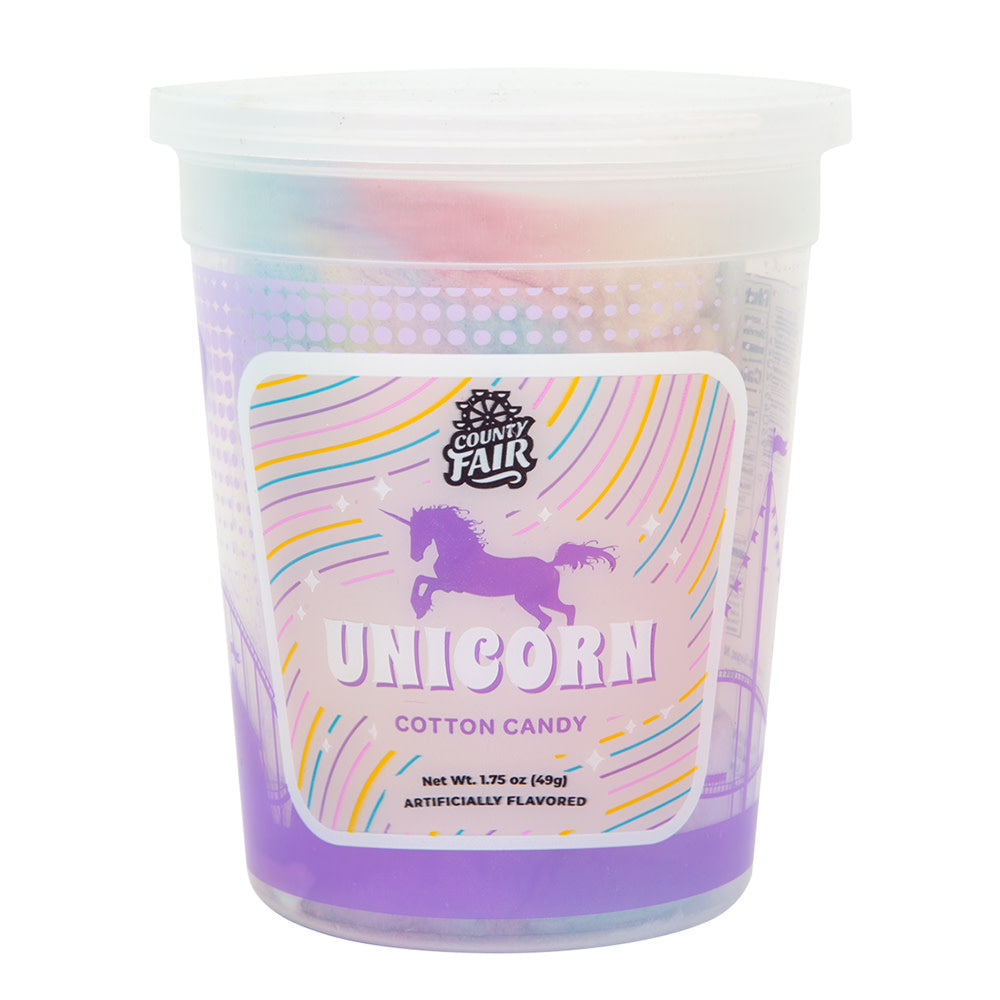 Wholesale County Fair Cotton Candy Tub Unicorn Variety 1.75 Oz- Bulk