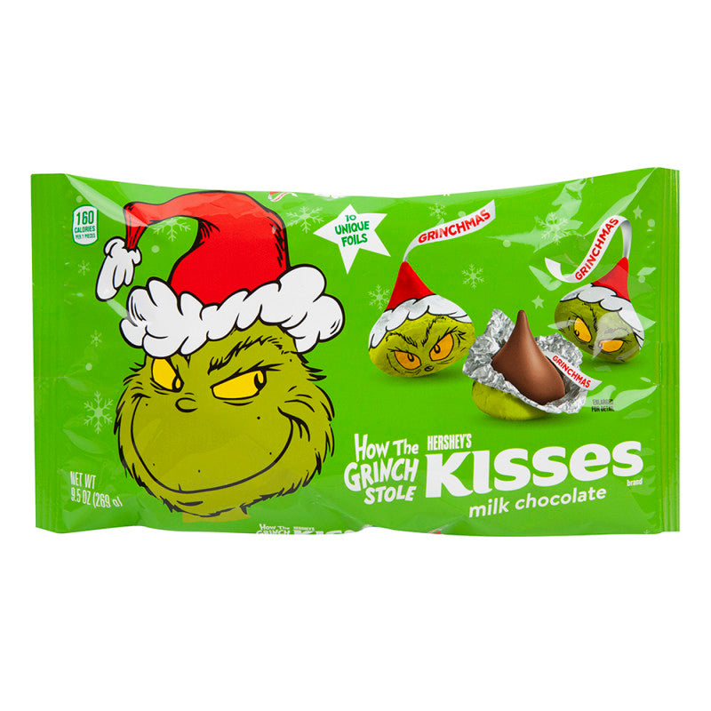Wholesale Hershey'S Kisses Milk Chocolate Grinch 9.5 Oz - 9.50lb Case Bulk