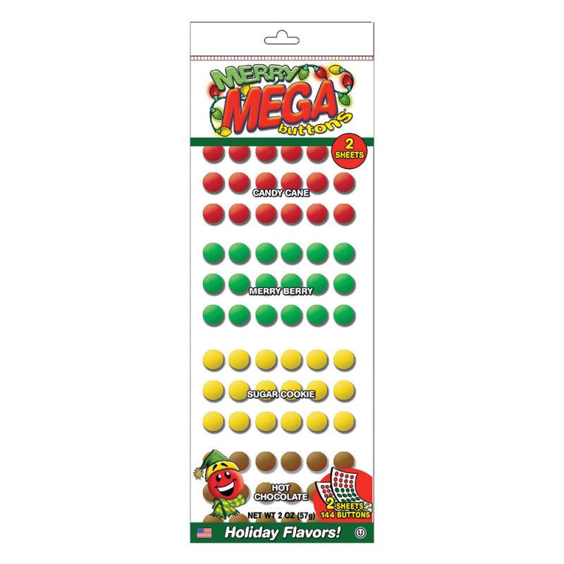 Wholesale Merry Mega Buttons 2 Oz Peg Bag-30ct case Bulk