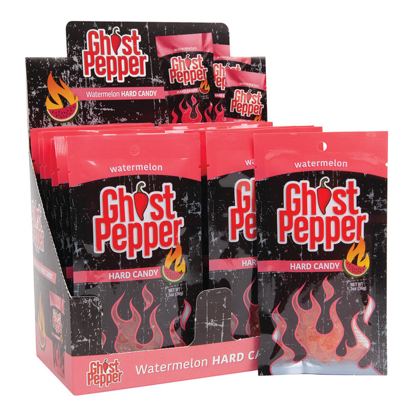 Wholesale Ghost Pepper Watermelon Hard Candy 1.3 Oz Peg Bag Bulk