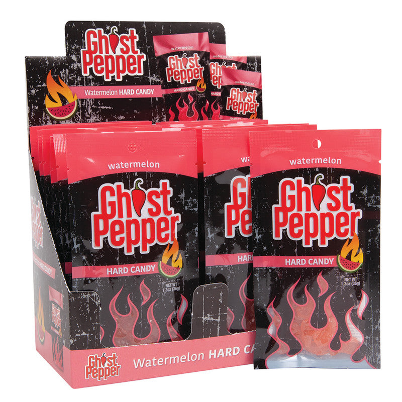 Wholesale Ghost Pepper Watermelon Hard Candy 1.3 Oz Peg Bag- Bulk