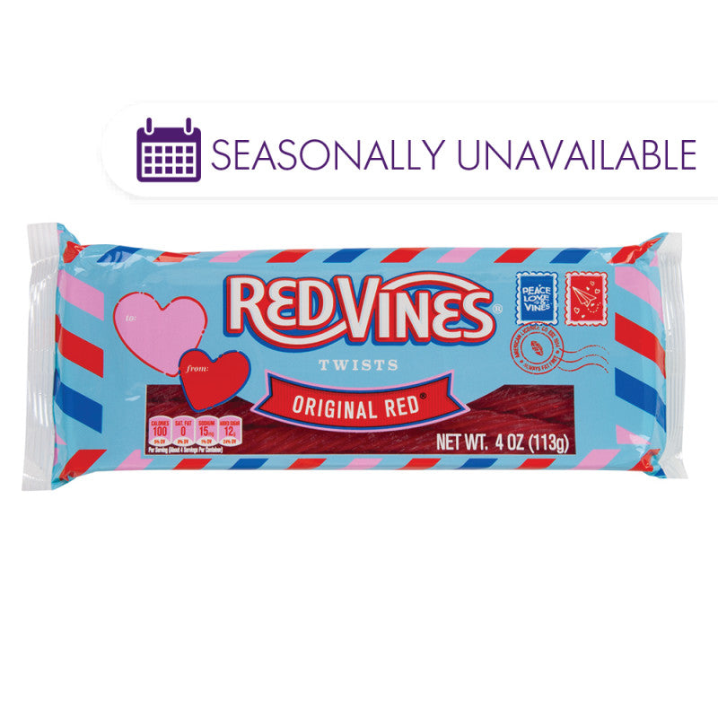 Wholesale Red Vines Valentine Twists 4 Oz Box - 36ct Case Bulk