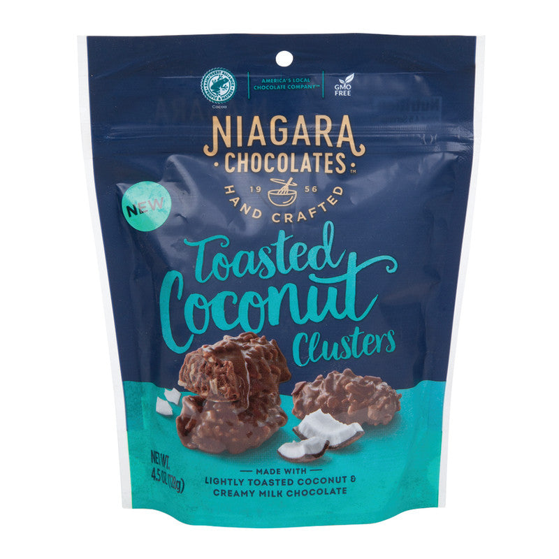 Wholesale Niagara Milk Chocolate Toasted Coconut Clusters 4.5 Oz Pouch - 6 ct-6ct case Bulk