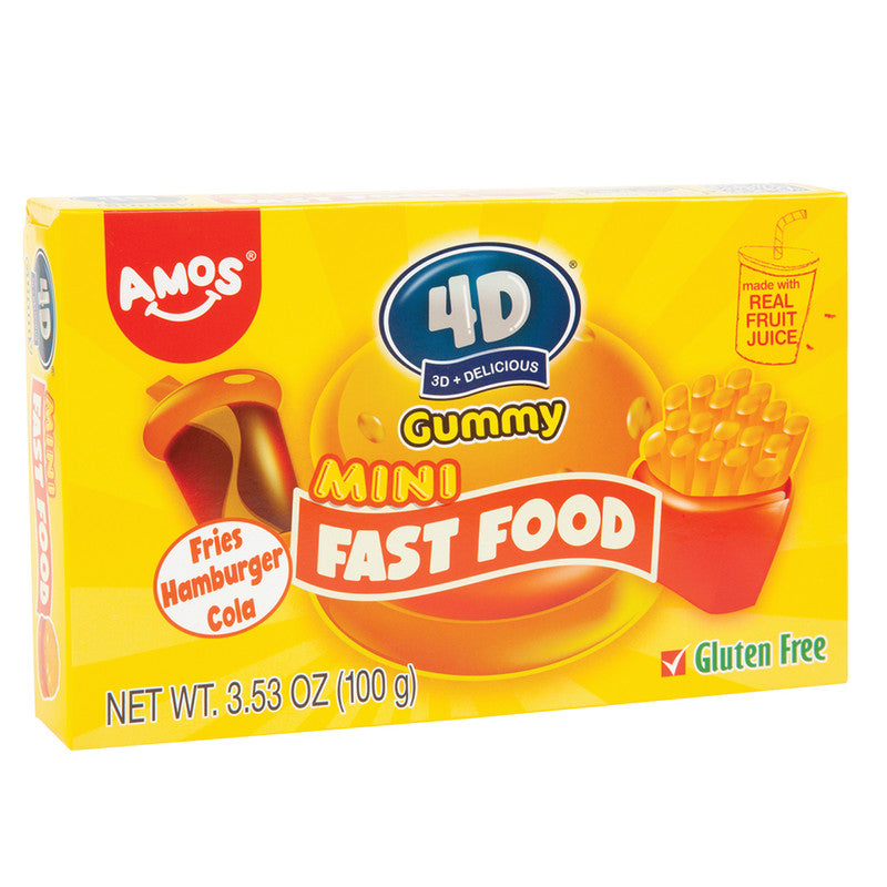 Wholesale Amos 4D Gummy Mini Fast Food 3.53 Oz Theater Box Bulk