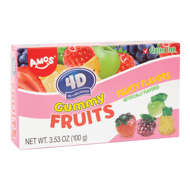 Wholesale Amos 4D Gummy Fruits 3.53 Oz Theater Box Bulk