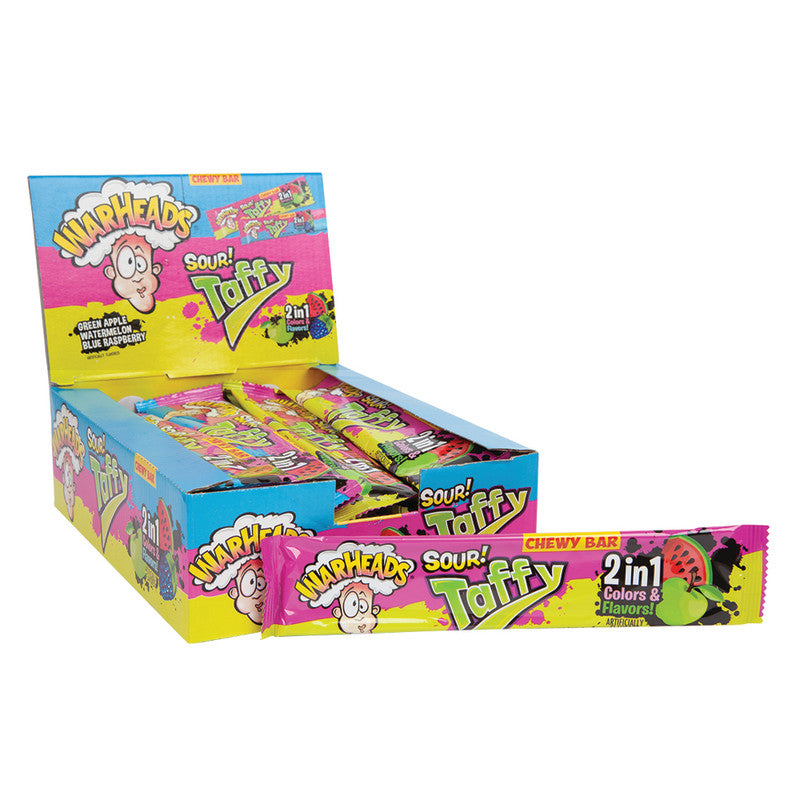 Wholesale Warheads Sour Taffy 2 In 1 Taffy Chewy Bar 1.49 Oz- Bulk