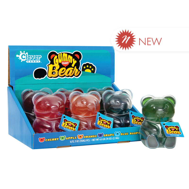 Wholesale Clever Candy Giant Gummy Bear Assorted 12 Oz Bulk