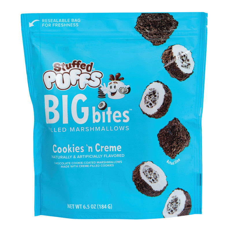 Wholesale Stuffed Puffs Big Bites Cookies 'N' Creme 6.5 Oz Pouch-8ct case Bulk