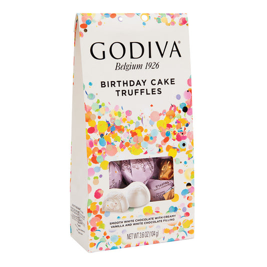 Wholesale Godiva Birthday Cake Truffles 3.6 Oz Gable Box- Bulk