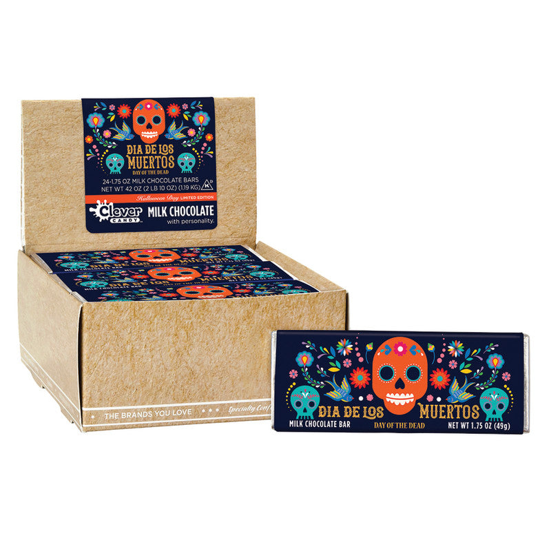 Wholesale Clever Candy Day Of The Dead 1.75 Oz Bar - 24ct Case Bulk