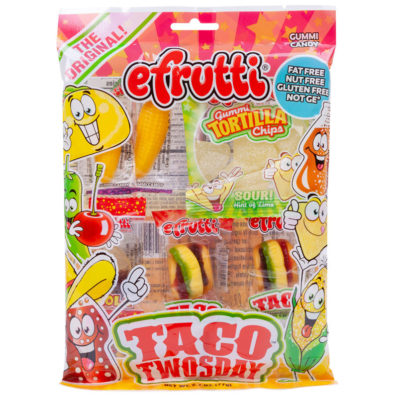 Wholesale Efrutti Taco Twosday Gummi Candy 2.7 Oz Peg Bag Bulk