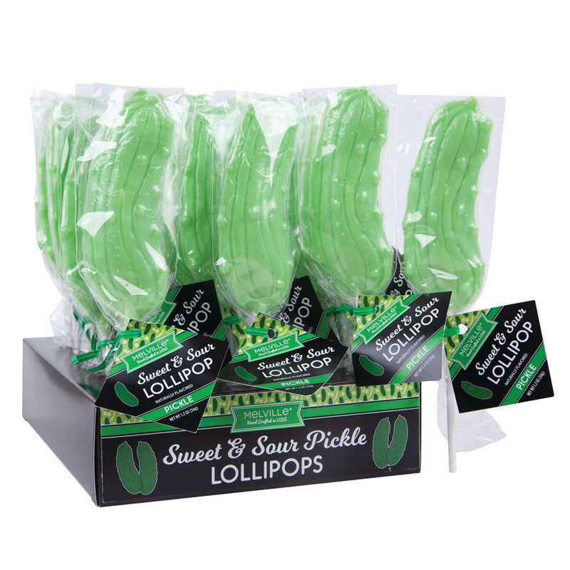 Wholesale Melville Sweet & Sour Pickle Lollipops 1.2 Oz- Bulk
