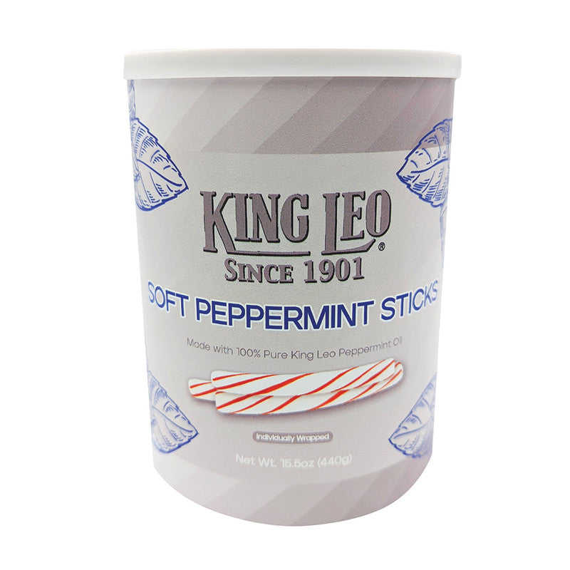 Wholesale King Leo Soft Peppermint Sticks 15.5 Oz Can Bulk