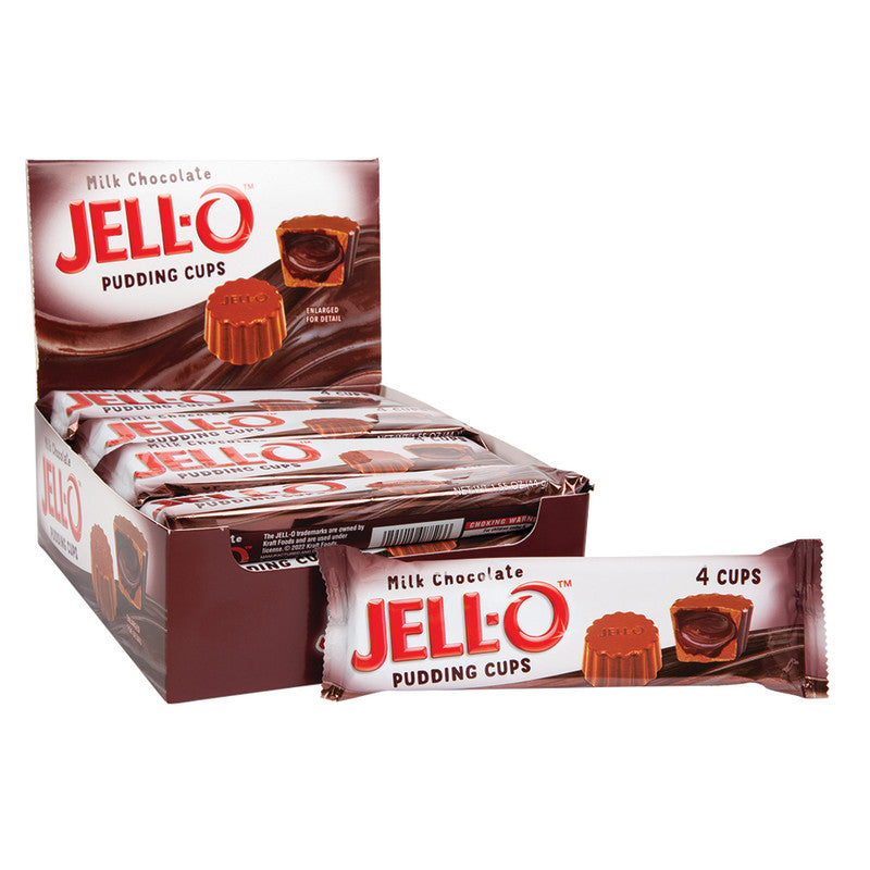 Wholesale Jell-O Milk Chocolate Pudding Cups 4 Piece 1.55 Oz- Bulk