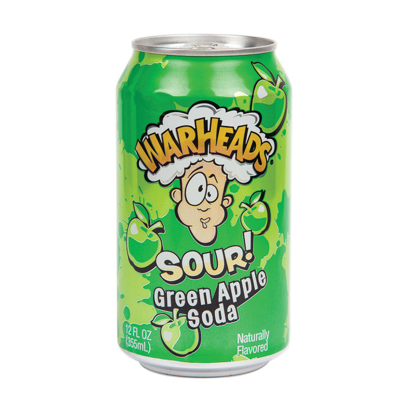 Wholesale Warheads Soda Sour Green Apple 12 Oz Can- Bulk