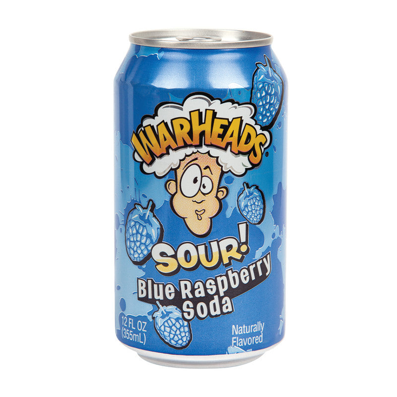 Wholesale Warheads Soda Sour Blue Raspberry 12 Oz Can Bulk