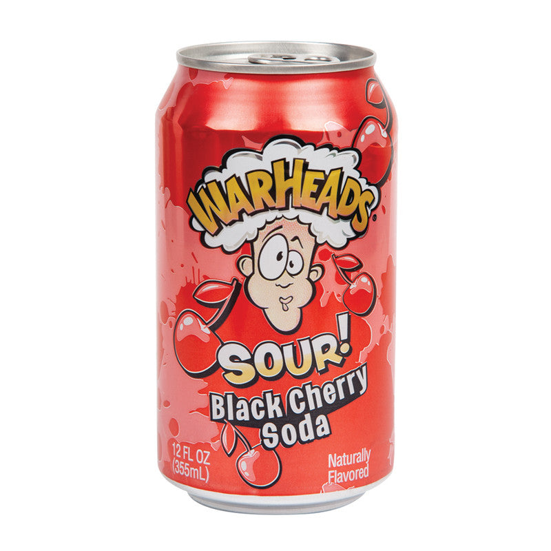 Wholesale Warheads Sour Black Cherry Soda 12 Oz Can- Bulk