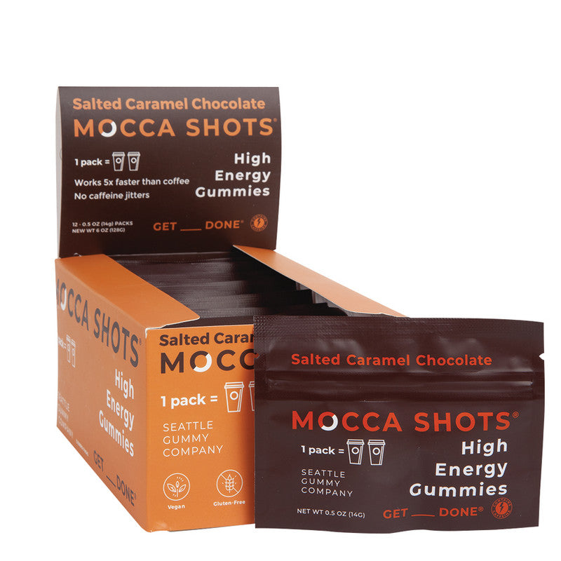 Wholesale Mocca Shots Salted Caramel Gummies 0.5 Oz- Bulk