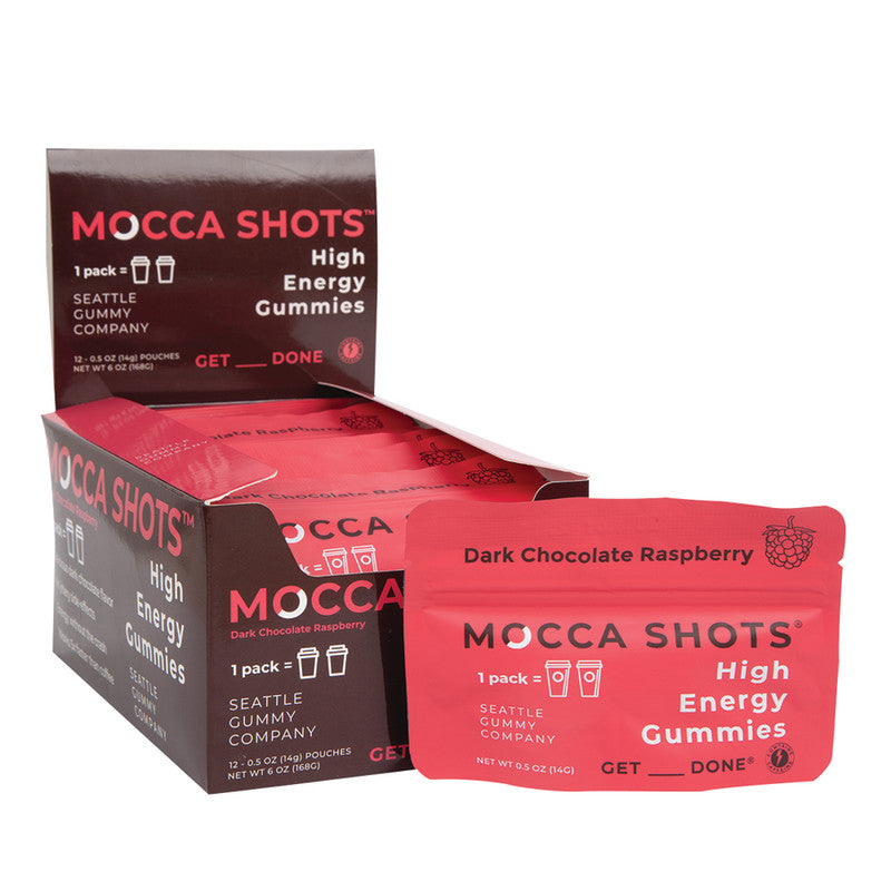 Wholesale Mocca Shots Dark Chocolate Raspberry Gummies 0.5 Oz- Bulk